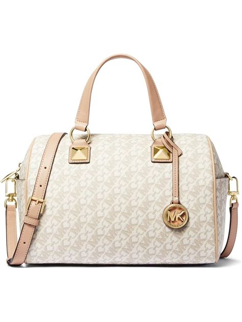 michael michael kors grayson large logo satchel vanilla